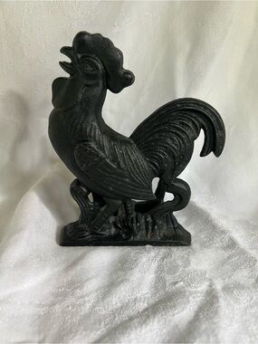 Black Rooster Cast Iron Napkin/Mail Holder- Vintage